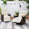 Set of 2 Patio Rattan 360° Swivel Recliner Chair with Adjustable Backrest and Footrest-White - Gallery View 1 of 9