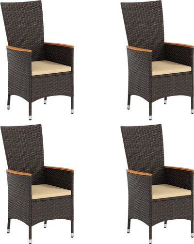 Costway Patio Rattan Wicker Dining Chairs Set of 4 High Backrest 31839317 New