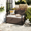 Patio Storage Bench-Mix Brown and Off White - Gallery View 1 of 10