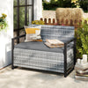 Patio Storage Bench Outdoor Wicker Loveseat with Built-in Storage-Gray - Gallery View 1 of 10