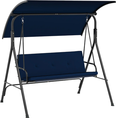 Costway 2-Seat Patio Swing Chair Adjustable Canopy Metal Stand 85207827 New