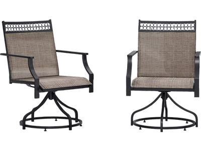 Costway Patio Swivel Dining Chairs Set of 2 Brown 54761283 New