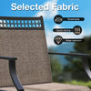 Close-up of breathable, quick-drying fabric on a patio swivel dining chair, showcasing durability and elegant design.