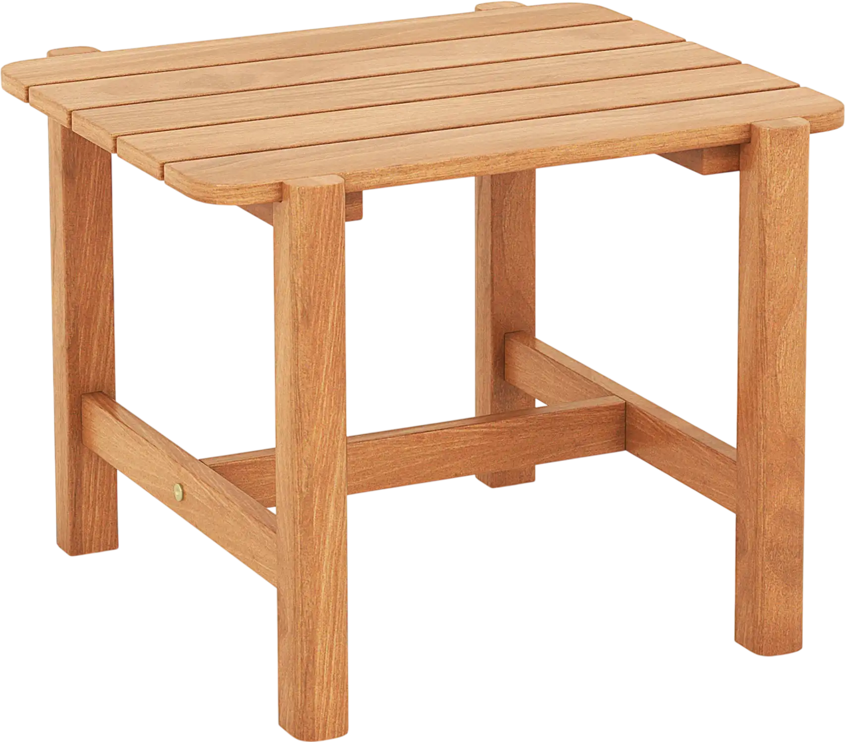 Costway Patio Teak Wood Side Table Slatted Tabletop 64532187 New