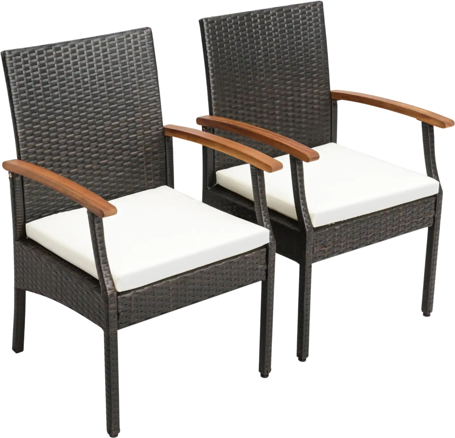 Costway Patio Dining Chairs Wicker Cushioned Set 52418679 New