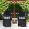 Patio Wicker Chaise Lounge Chair with Pillow and Adjustable Backrest with Cushion-Black - Gallery View 1 of 12