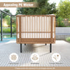 Back view of the Patio Wicker Daybed with handwoven PE rattan, featuring soft cushions for outdoor relaxation.
