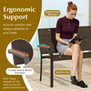 Patio wicker loveseat chair featuring ergonomic support, acacia wood armrests, and a sturdy metal frame for outdoor.