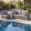 Patio Wicker Sectional Furniture Set with 1 Armless and 2 Corner Sofas for Garden-Gray - Gallery View 1 of 12