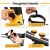 Close-up of pedal exerciser's adjustable handgrip and non-slip foot pedal, designed for seniors' gentle workouts.