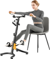 Pedal exerciser with adjustable handgrip in use, featuring a stable design and suitable for seniors' workouts.