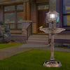 Pedestal Bird Bath with Solar Light with Bird Feeder and Flower Planter-Bronze - Gallery View 1 of 10