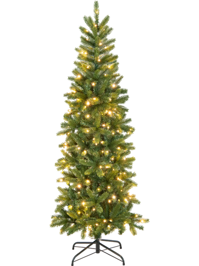 Costway Pencil Christmas Tree 180 Warm White & Multi-Color LED Lights 27395864 New