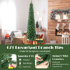 Pencil Christmas tree with 671 luxuriant branch tips and warm LED lights, perfect for home or office holiday decor.