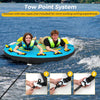 3-person inflatable boat tube with double valves, featuring a sturdy tow point system for exciting water adventures.