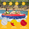 Inflatable towable tube for 1 or 2 persons, featuring heavy-duty PVC bladder and padded handles for water sports fun.