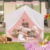 Kid's Play Tent with Washable Cotton Mat and Flag Banner-Pink - Gallery View 1 of 11