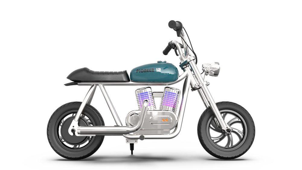 Hyper Gogo Pioneer 12 Plus Electric Kids Motorcycle App Control and Bluetooth Speaker 21.9V 160W 10 MPH 7.5 Mile Range EL-MB05C New