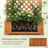 Planter raised bed with trellis for climbing plants, crafted from solid fir wood with drainage holes for air circulation.