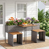 Planter Table and Chairs Set with Bottom Storage Shelf-Gray - Gallery View 1 of 10
