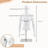Plastic half body male mannequin with adjustable head and arms, ideal for displaying various clothing items in stores.