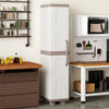 Plastic Kitchen Pantry with 4 Adjustable Shelves and Single Door for Living Room and Kitchen-Beige - Gallery View 1 of 10