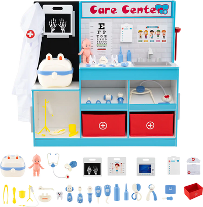 Costway Wooden Doctor's Office Medical Center Playset 37887621 New
