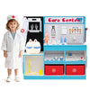Play Doctor's Office wooden medical center toy set in blue with examine region and 29 medical accessories for.