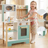 Play Kitchen Wooden Toy Kitchen Playset with Chalkboard Birthday Gift for Kids Aged 3 +-Green - Gallery View 1 of 11