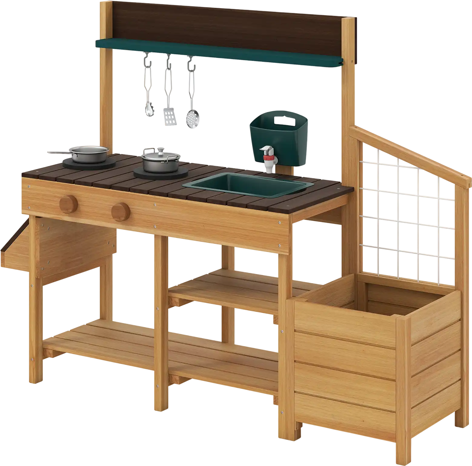Costway Kids Wooden Mud Play Kitchen Pretend Toy 56768196 New