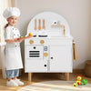 Play Kitchen for Kids Wooden Kitchen Playset with Stoves Faucet Sink Microwave and Oven-White - Gallery View 1 of 10