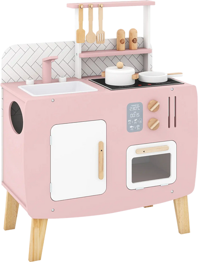 Costway Kids Wooden Play Kitchen Set Stove Sink Oven 42844288 New