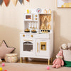 Play Kitchen for Kids Wooden Chef Pretend Playset with 3 Adjustable Heights Microwave-Gold - Gallery View 1 of 10