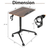 Pneumatic standing desk with adjustable height, anti-fall baffle, and cup holder, featuring a tiltable tabletop for.