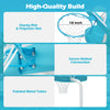 Sturdy 18-inch rim and polyester net of the blue pool basketball hoop set, ideal for summer water games and fun.