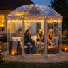 Pop Up Bubble Tent for 8-10 people with panoramic views, weatherproof PVC, ideal for backyard gatherings and camping.