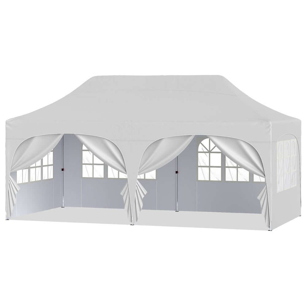 Pop Up Canopy Tent with 6 Removable Sidewalls for Patio-White - Gallery View 1 of 1