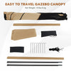 Pop-up gazebo with netting, 6.7 x 6.7 ft, coffee color, includes carry bag, ideal for outdoor gatherings and picnics.