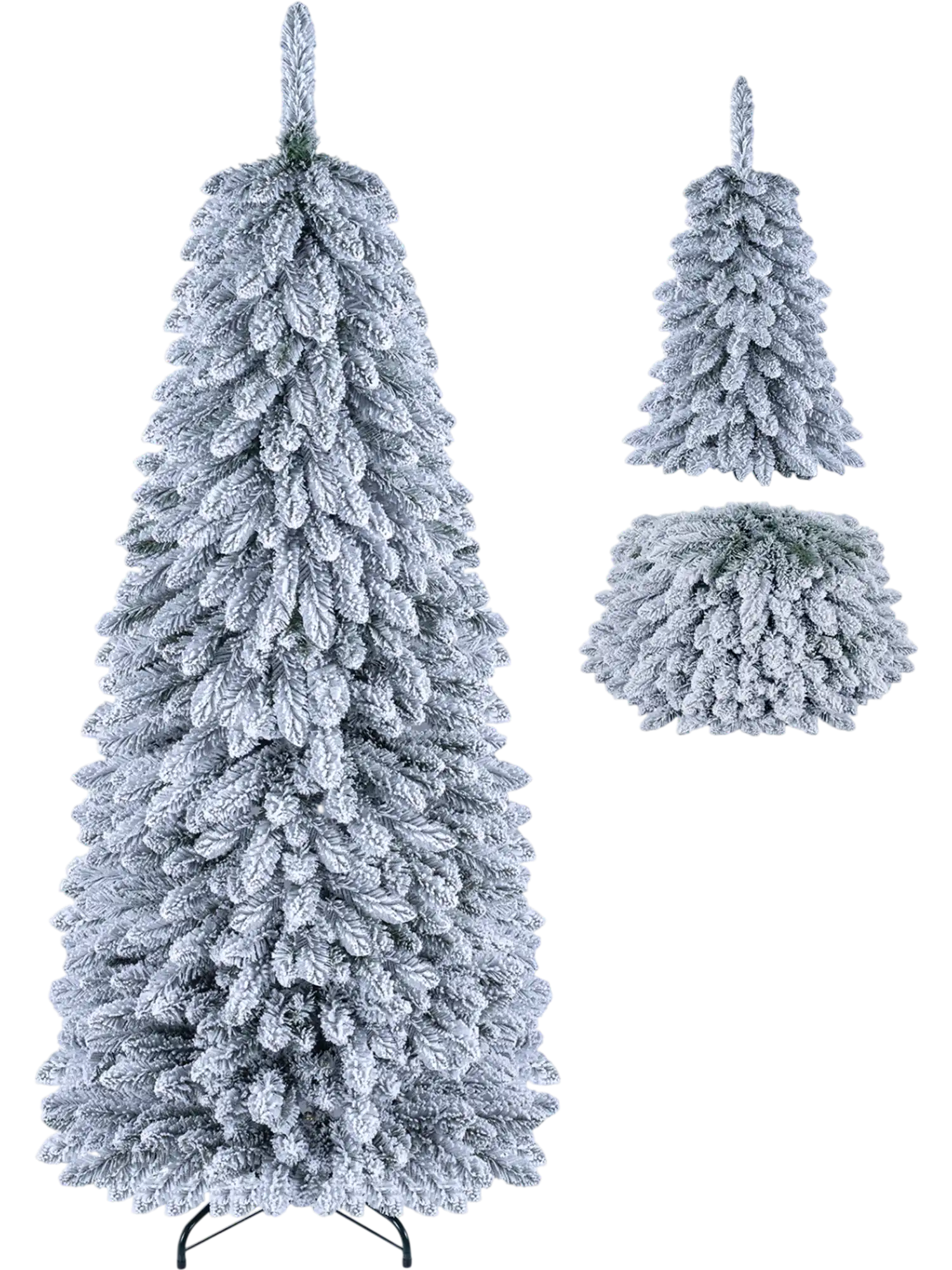 Costway Pop-Up Snowy Christmas Tree Folding Metal Stand 27942082 New