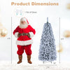 Snowy 6/7 FT collapsible Christmas tree with 545/705 branch tips and sturdy folding metal stand for holiday decoration.