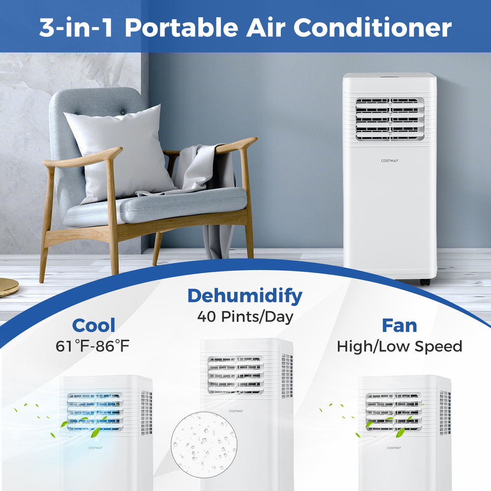 8000 BTU Portable Air Conditioner 3 in 1 AC Unit with Fan and Dehumidifier - Gallery View 1 of 18