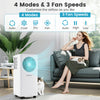 Portable air conditioner with 8200 BTU cooling, featuring 4 modes and 3 fan speeds for customizable airflow.