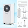 Portable 8200 BTU air conditioner with remote control, window kit, and 3-in-1 functionality for efficient cooling.