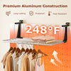 Portable aluminum clothes and towel drying rack with adjustable brackets, heat-resistant up to 248°F, ideal for indoor.
