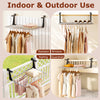Portable aluminum clothes and towel drying rack with adjustable brackets for indoor and outdoor use, featuring 7.