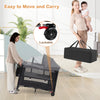 Foldable baby bassinet in gray with lockable wheels, adjustable heights, and carry bag for easy transport and storage.