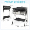 Portable baby changing table in black with adjustable height, spacious storage, and foldable design for easy use.