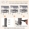 Portable baby changing table in gray with 3-level adjustable height and large storage rack for versatile use.
