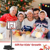 Portable adjustable basketball hoop with a 44" backboard, perfect for kids' growth and outdoor play.