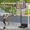 Adjustable basketball hoop with 44" backboard, height from 7.4-10ft, ideal for kids and adults, suitable for indoor and.